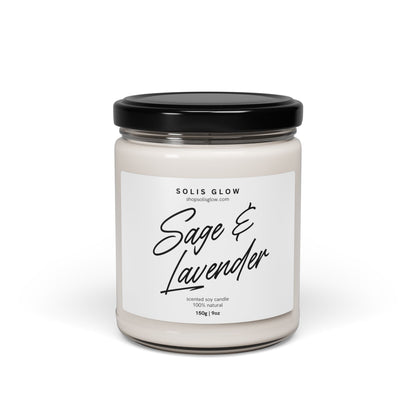 Sage & Lavender Scented Soy Candle - 9oz Relaxation Gift