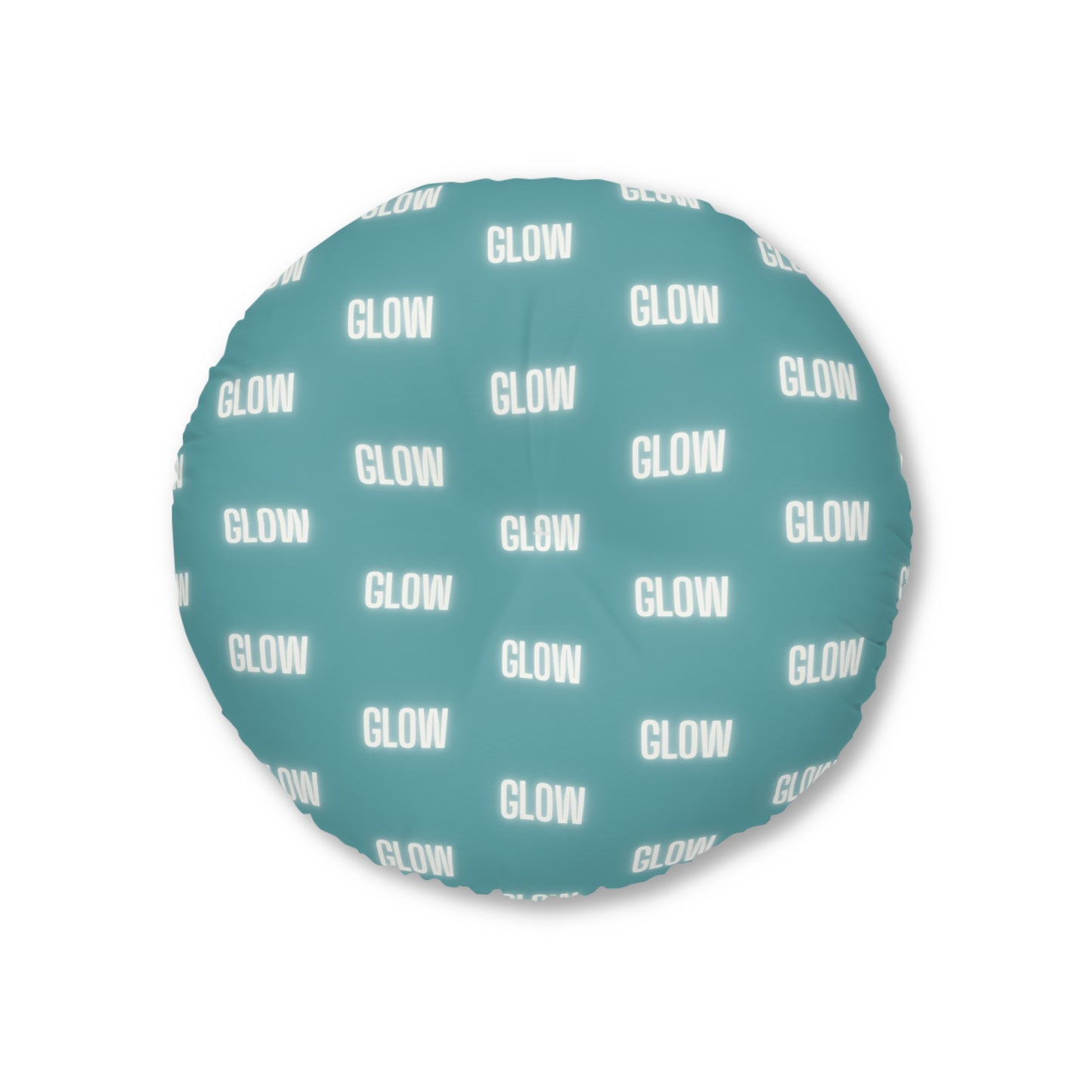 Round Tufted Meditation Floor Pillow – Pink Grid Accent Cushion